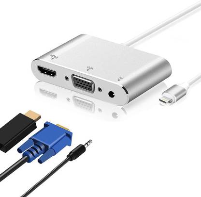 gustave Lightning to HDMI Adapter/Lightning to VGA Adapter / 3 in 1 Adapter,4K  Digital USB Adapter - gustave : 