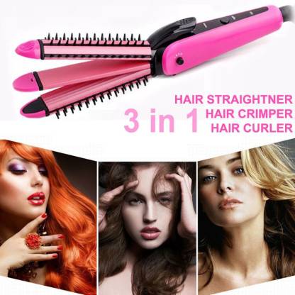 Azania 3 In 1 Professional Straightener Crimper Roller Hair Styler For  Women Hair Styler - Azania : 