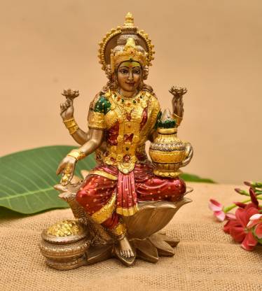 Archna Handicraft Polyresin Laxmi Ji Murti for Pooja Room I Home Temple  Decoration Items I Bronze
