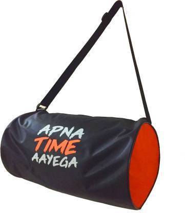 EMMCRAZ MUSCLES WITH APNA TIME AYEGA GYM BAG (Black, Kit Bag)  (Kit Bag)