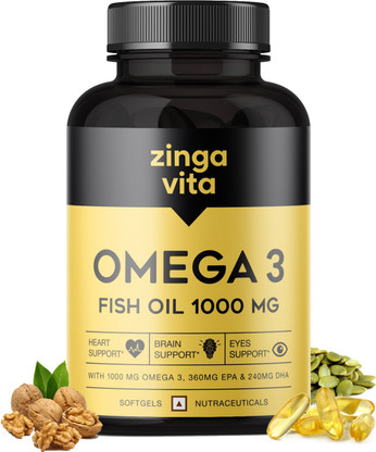 Zingavita Maximum Strength Omega 3 Fish Oil 1000mg Capsule for Men \u0026 Women  Price in India - Buy Zingavita Maximum Strength Omega 3 Fish Oil 1000mg  Capsule for Men \u0026 Women online