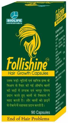 Bio Life FOLLISHINE CAPSULES(Hair Fall Cap) pack of 3 Price in India - Buy  Bio Life FOLLISHINE CAPSULES(Hair Fall Cap) pack of 3 online at 