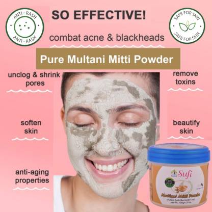 SUFI THE COMPLETE WOMAN apply on scalp and hair for 30 minutes and wash  with Luke warm % Pure and Natural Multani Mitti Powder Benefits  for Ski - Price in India, Buy