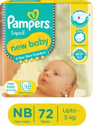 steen fles optellen Pampers Active Baby Diapers - New Born - Buy 72 Pampers Cotton Inner Cover  Tape Diapers for babies weighing < 5 Kg | Flipkart.com