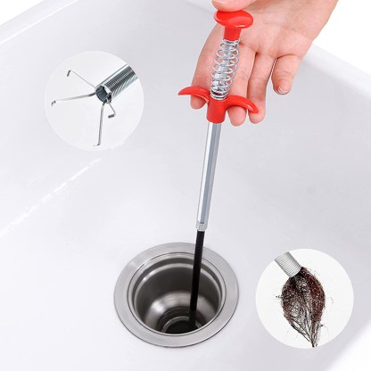 MUZI Drain Snake Hair Catcher Tarière de vidange Outil de nettoyage pour salle de bain évier évier de cuisine toilettes canalisations de drague égouts 5 m 