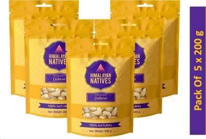 Himalayan Natives Premium Cashews/Kaju- 200 gm (Pack of 5) Cashews  (5 x 200 g)