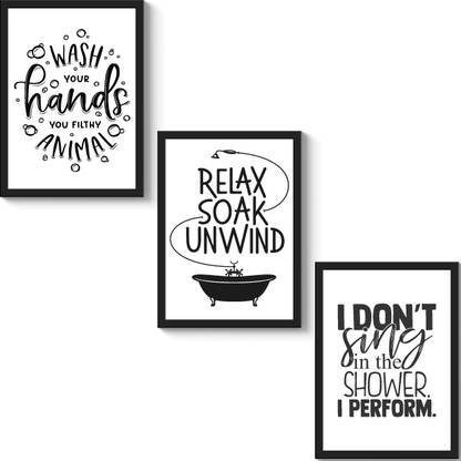 Gs Decor Set Of 3 Funny Typography Bathroom Wall Painting Home Items - Funny Home Decor Items Gs Decor Set Of 3 Funny Typography Bathroom Wall Painting Home Items - Funny Home Decor Items