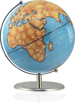 25CM Noir Métallique en Anglais Diamètre: 25cm Exerz Globe Métallique avec base en métal Décoration de bureau Éducationnel/géographique/moderne 