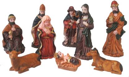 Christmas Nativity Set Sk Craft Sk Craft 9 Piece Christmas Nativity Crib Set Decoration Baby Jesus 3 5 Inches Medium Size Christmas Crib Nativity Set Crib Christmas Separate Pieces 12 Cm Pack Of 9 Price In India
