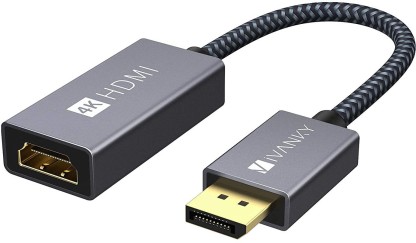 HDMI to DisplayPort Adapter 4K@60Hz TECHTOBOX  HDMI Male to DP Female Converter Cable Compatible for PC Graphics Card Laptop Mac Mini NS PS5/4 Xbox One/360 Braided, High Speed 
