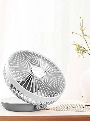 YOZO Table Fan You Can Also use Directly Fan Power Bank[ DC] Desk Fan 4000mAh USB 3 mm 3 Blade Table Fan NAStar  (White, Pack of 1)