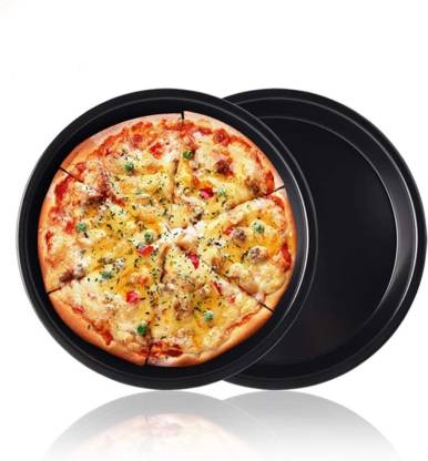 ROYALDEALS - RD Big Size Pizza Pan Set Pizza Tray Non-stick Carbon Steel Round Pizza Crisper Pan Pizza Tray (Pizza Tray) Pizza Tray