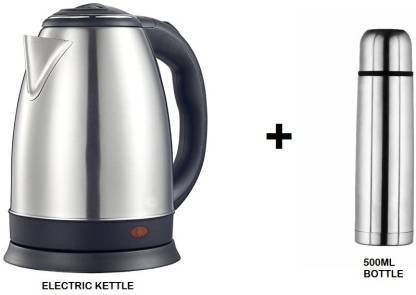 Electric Tea Kettle Stainless Steel DOUBLE-WALLED Water Heater Fast Boiler 1.8L
