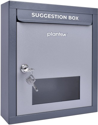 Vertiflex 50085 Steel Suggestion Box with Locking Top 7 x 6 x 8-1/2 Black 