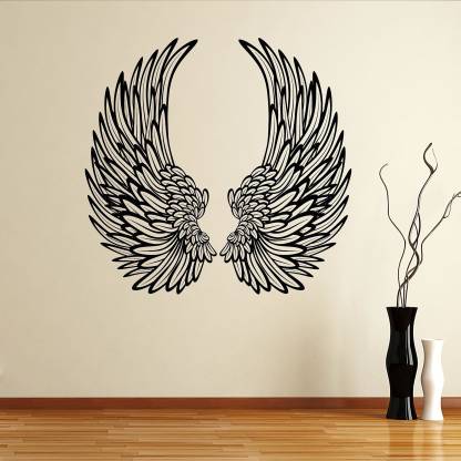 Picasso Signage Angel Wings Wall Sticker For Living Room Large Self Adhesive In India - Angel Wings Wall Art Stickers