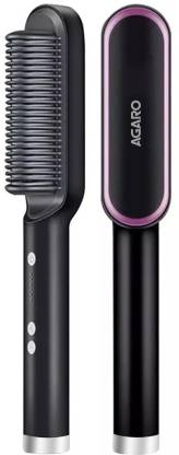 AGARO HSB2107 Hair Straightening Comb Ionic Technology Hair Straightener Brush  (Golden black)