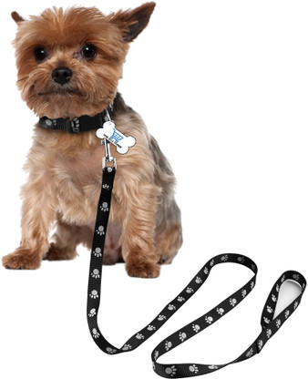 Nylon Cute Paw Print Puppy Dog Strap Harness and Leads Leash Set for Small Dogs 