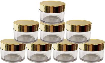 Harrods Empty Transparent Jar With Gold Cap For Cosmetics Lip Balm Containers 15 Ml Plastic Utility Container Price In India Buy Harrods Empty Transparent Jar With Gold Cap For Cosmetics