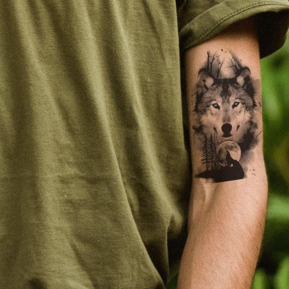 Image result for indian woman and wolf tattoo  Manga de tatuaje de lobo  Tatuajes americanos Tatuajes de nativos americanos
