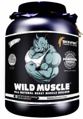 DREXSPORT Wild Muscle - All-Natural Muscle Builder, Protein Powder - Lean Mass Gainer Whey Protein