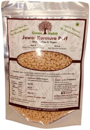 Green Habit Jowar Kurmura Murmura aka Jowar Puff for Healhty Breakfast Snack Food