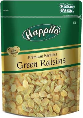 Happilo Premium Seedless Green Raisins Value Pack Raisins  (500 g)