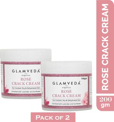 GLAMVEDA Rose Crack Cream For Cracked ,Dry & Dehydrated Skin Enriched With Lavender & Sunflower  (200 g)