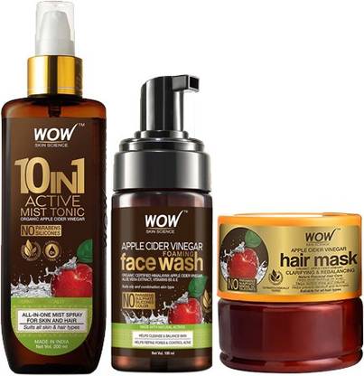 WOW SKIN SCIENCE ACV Kit- Apple Cider Vinegar Hair Mask +Apple Cider Vinegar Foaming Face Wash +10 in 1 Miracle Apple Cider Vinegar Mist Tonic Price in India - Buy WOW SKIN WOW SKIN SCIENCE ACV Kit- Apple Cider Vinegar Hair Mask +Apple Cider Vinegar Foaming Face Wash +10 in 1 Miracle Apple Cider Vinegar Mist Tonic Price in India - Buy WOW SKIN