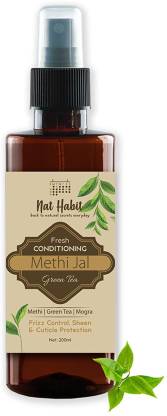 Nat Habit Green Tea Conditioning Methi Jal (Hair Serum, Hair Spray) | Hair  Growth, Hairfall Control, Hair Smoothening, Softening | Frizzy Hair  Treatment | Ayurvedic, Herbal | with Apple Cider Vinegar -