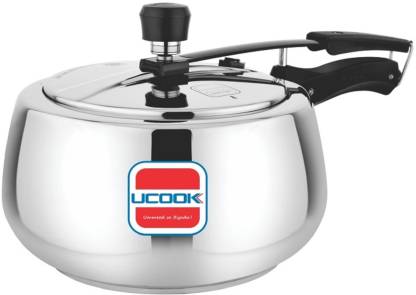 UCOOK By United Ekta Engg. Silvo Stainless Steel 3 L Induction Bottom Pressure Cooker