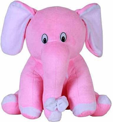 Meow Billi Fiber Filled Cotton Stuffed Animal & Cartoon Sitting Elephant  Pink Extra Soft Toy of