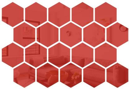 Bientot 3D Acrylic Decorative Mirror Red Hexagon Wallpaper Abstract Red  Wallpaper Price in India - Buy Bientot 3D Acrylic Decorative Mirror Red  Hexagon Wallpaper Abstract Red Wallpaper online at 