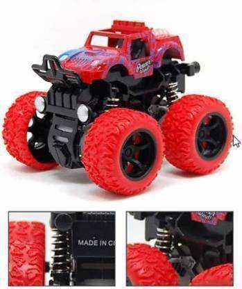 Zenex store Monster truck toys car for kids 4 wheel Friction push to go speed monster truck (RED, Pack of: 1)
