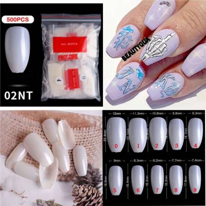 BeautyQua Professional Best Quality 500 Tips of Almond Shape , Curve Shape  Natural Artificial Fake nails Natural - Price in India, Buy BeautyQua  Professional Best Quality 500 Tips of Almond Shape ,