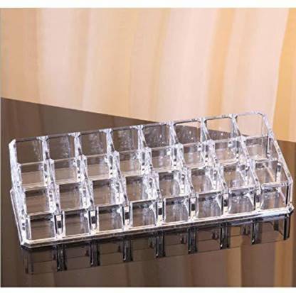 Kalp Compartment Makeup Storage Holder Organizer, Acrylic Brush, Compacts EyeShadows, Lipsticks, Nail Polish Holder (Pack of 1, Transparent) STORAGE BOX FOR MACKUP, JEWELLERY Vanity Box (White) 24 Vanity Box Price in India - Kalp Compartment Makeup Storage Holder Organizer, Acrylic Brush, Compacts EyeShadows, Lipsticks, Nail Polish Holder (Pack of 1, Transparent) STORAGE BOX FOR MACKUP, JEWELLERY Vanity Box (White) 24 Vanity Box Price in India -