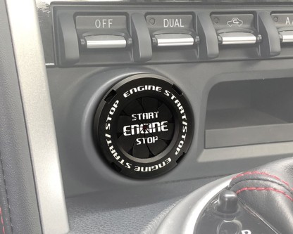 Car Engine Ignition Start Stop Button Push Start Button Ignition Universal Protective Cover Start Stop Button Switch Cover Anti-Scratch Button Decoration Ring—Black 