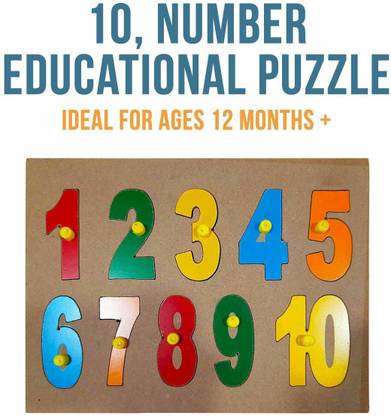 ADI Traderss Wooden Puzzle Learning Numbers (1-10) Board for ...