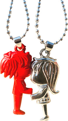Red Silver Locket 2 in 1 Locket Pendant 