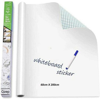 2 ft x 4 ft White Board Dry Erase Vinyl Wall Decals or Dry Erase Board with Adhesive Back 