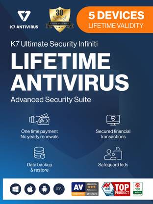 K7 Security 5 PC Infiniti Lifetime Validity Ultimate Security ...