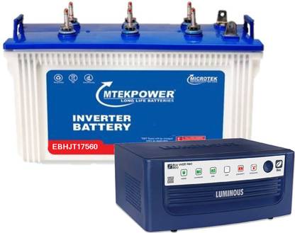 Microtek EB-HJT-17560 + Luminous Eco Watt Neo 850 Tubular Inverter