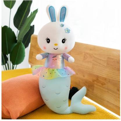 BENISON INDIA Cute mermaid stuffed toy large cartoon humanoid animal doll  girl sleeping to appease plush doll soft pillow children toy Christmas gift  - 45 cm - Cute mermaid stuffed toy large