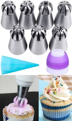 Silicone Pastry Bags Reusable,Deluxe Cupcake Decorating Tip Set Extra Large Stainless Steel Decorating Tips,Kitchen Baking Tool Utensil 6 Pack Silicone Pastry Bags Reusable,Deluxe Cupcake Decorating Tip Set Extra Large Stainless Steel Decorating Tips,Kitchen Baking Tool Utensil 6 Pack