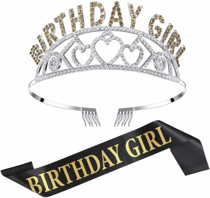 18th Rose Gold Happy Birthday Sash and 18 Birthday Tiara Rhinestone Crown Headband for 18 Birthday Gift Party Accessories,18th Birthday Decoration Girls Women 