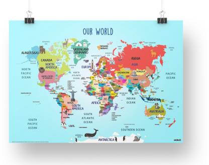 world map poster for kids