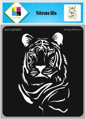 Swagstations SWAGSTATION ReusableTiger Stencil Painting Template for Art  and Craft Animal Stencils for Craft and Art (