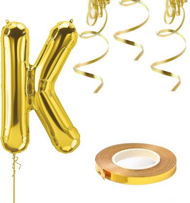 Zyozi 16 Inch Single Gold Alphabet Letter Number Balloons Aluminum Hanging Foil Film Balloon Wedding Birthday Party Decoration Banner Air Mylar Balloons 16 Inch Gold K Price In India Buy Zyozi