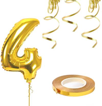 Zyozi 16 Inch Letter Balloons Gold Alphabet Number Balloons With Ribbon Foil Mylar Party Wedding Bachelorette Birthday Bridal Shower Graduation Anniversary Celebration Decoration 16 Inch 4 Gold Price In India Buy