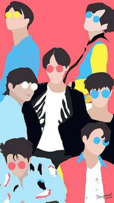 Bts Cartoon K Pop Matte Finish Poster Paper Print - Animation & Cartoons  posters in India - Buy art, film, design, movie, music, nature and  educational paintings/wallpapers at 