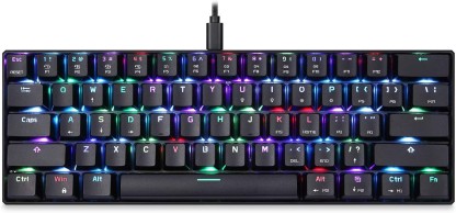 MOTOSPEED 61 Keys Wired/Wireless 3.0 Mechanical Keyboard 60% RGB LED Backlit Type-C Gaming/Office Keyboard for PC/Mac/Linux/iPad/iPhone/Smartphone/Laptop Blue Switch 